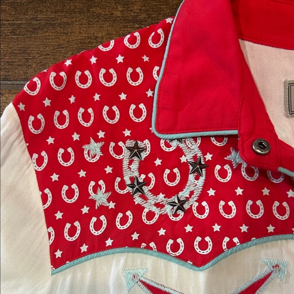 Double D Ranch Red and White Western Shirt size XL - Picture 3 of 5